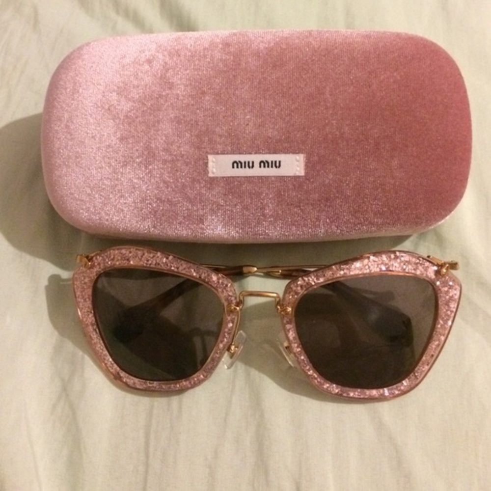 Miu Miu Pink Glitter Sunglasses